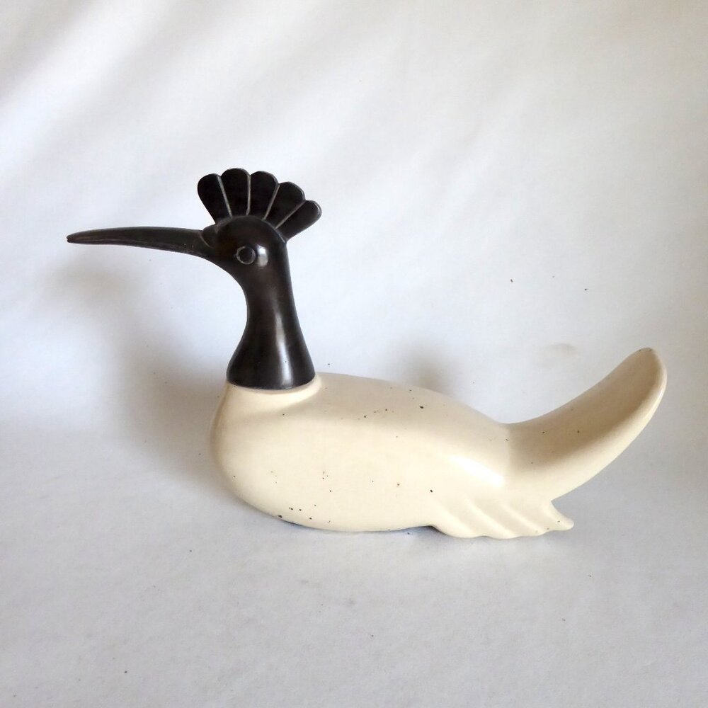 NEW 12” WATERFOWL LOON DUCK WADING BIRD CERAMIC & METAL CONTEMPORARY FIGURE